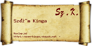 Szám Kinga névjegykártya